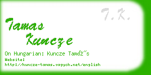 tamas kuncze business card